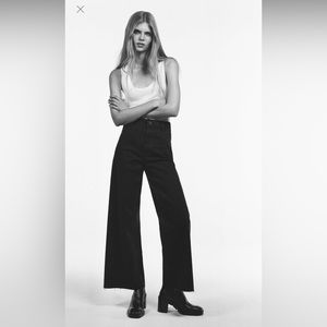 Zara High Rise Marine Straight Jean in Black